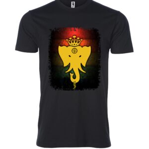 Elephant face with crown sign Male T Shirt black