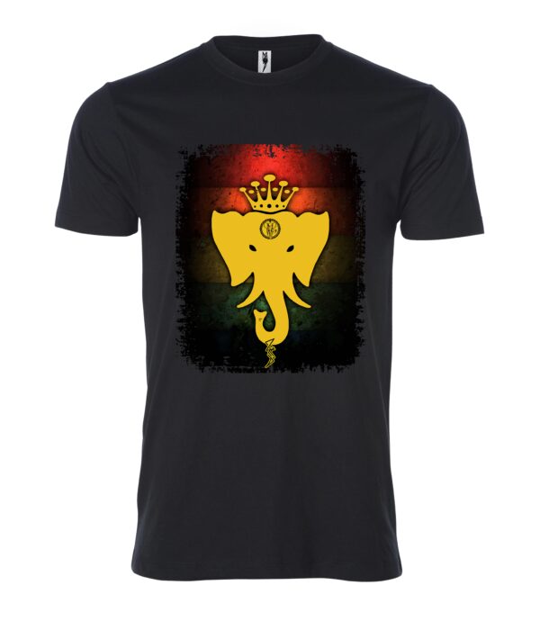 Elephant face with crown sign Male T Shirt black