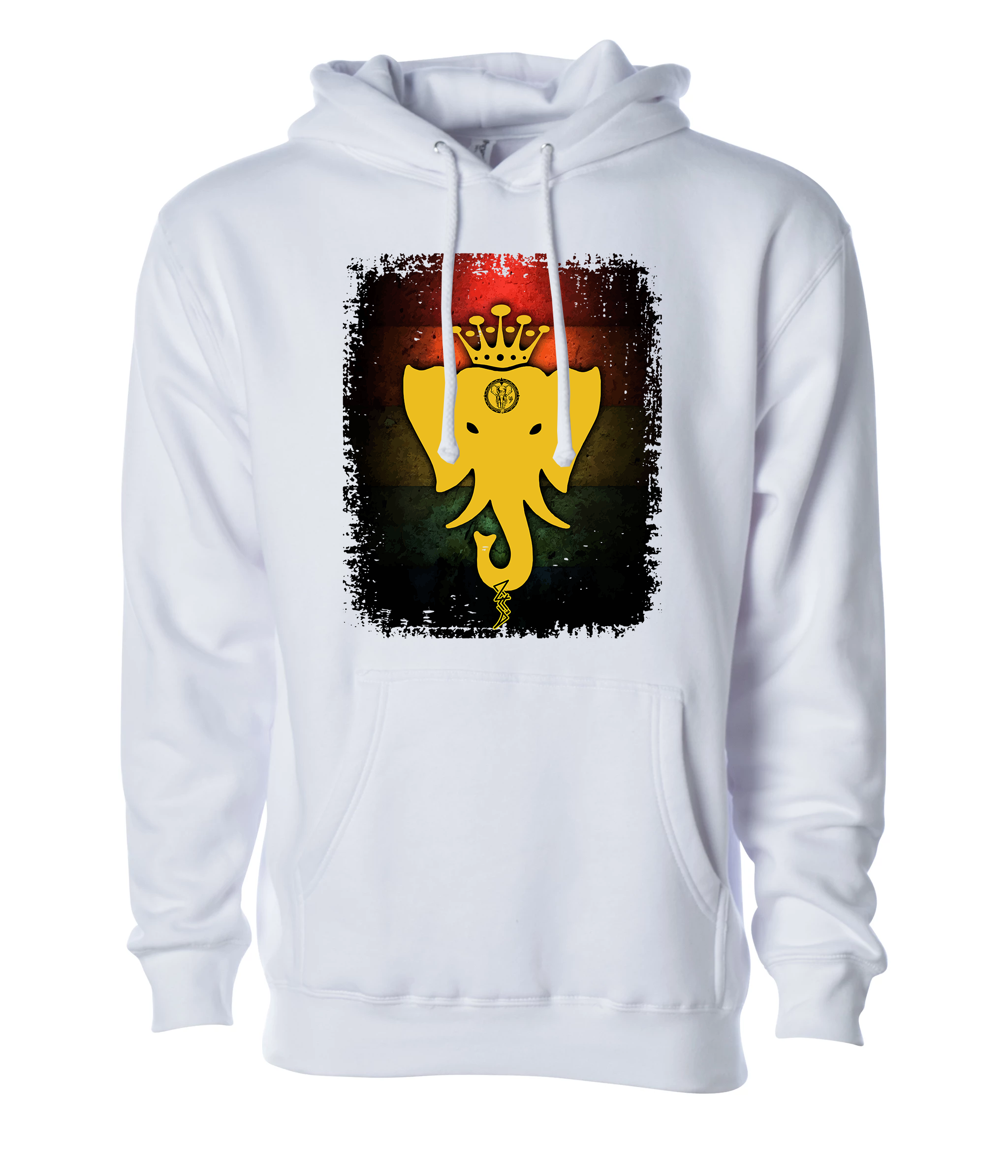 Elephant face with blessing sign Unisex Hoodie white