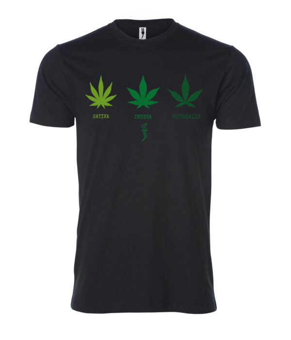 Sativa Indica Ruderalis sign Male T Shirt black