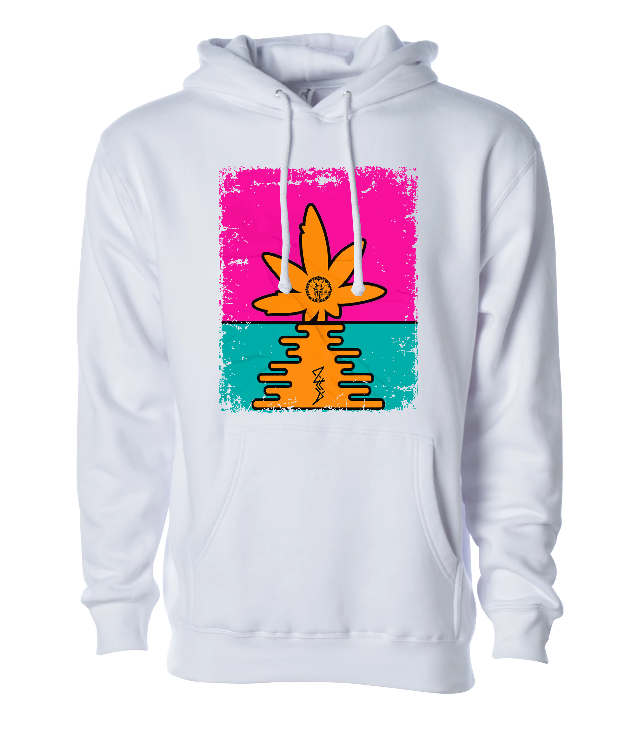 Coloful flower sign Unisex Hoodie white