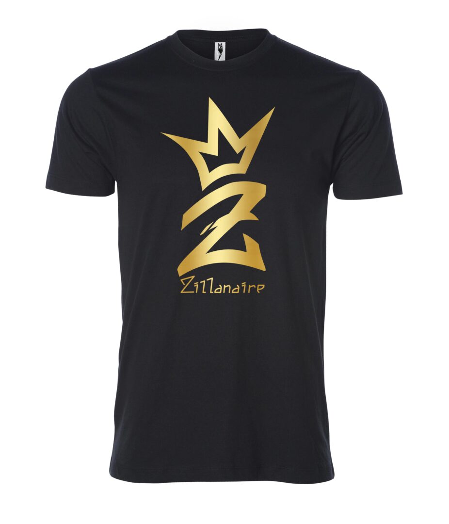 Gold Zillanaire sign Male T Shirt black