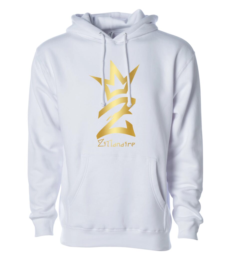 Zilllanaire gold logo sign Unisex Hoodie white