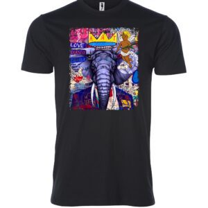 Colorful elephant with art sign Male T Shirt black