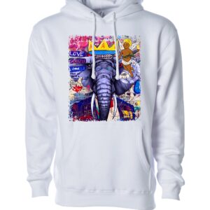 Purple elephant with blessings sign Unisex Hoodie white