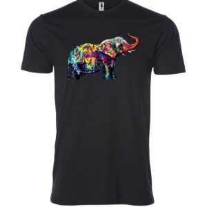 Colorful elephant sign Male T Shirt black