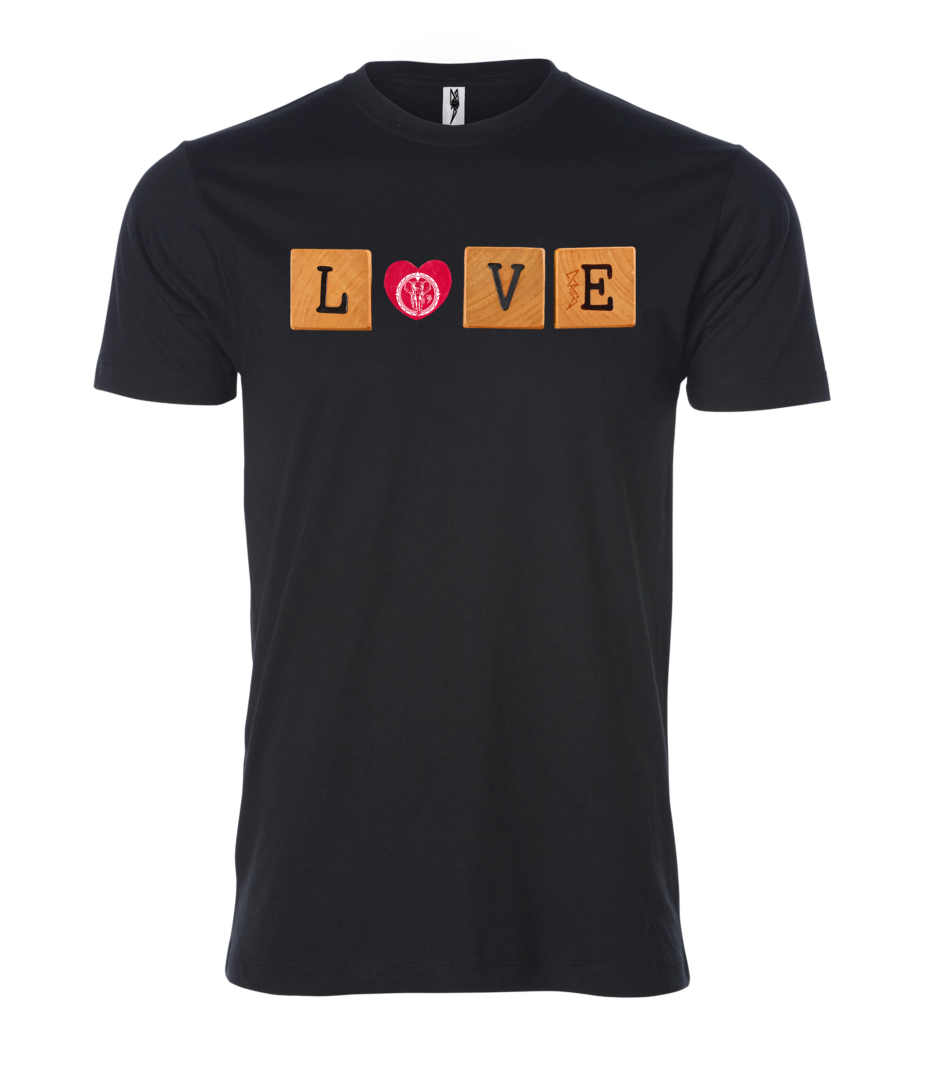 Love sign Male T Shirt black