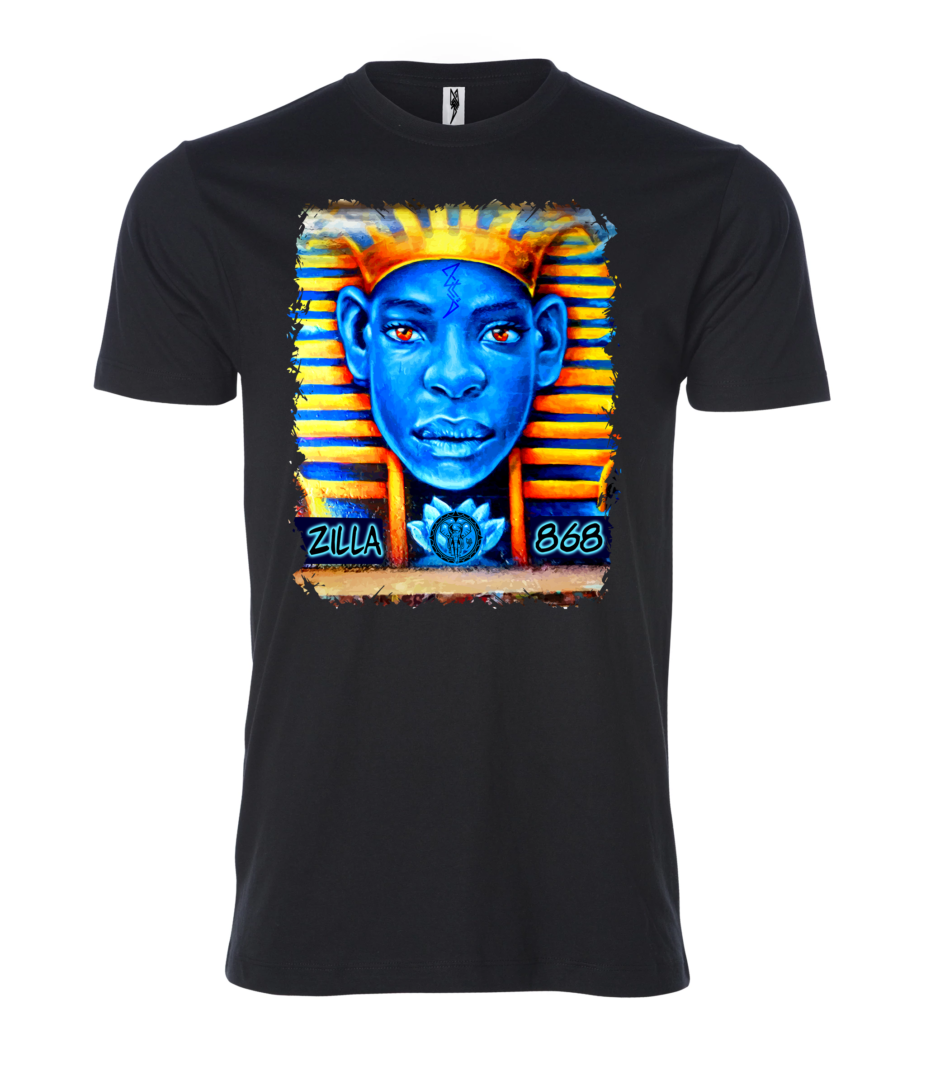Blue man face sign Male T Shirt black