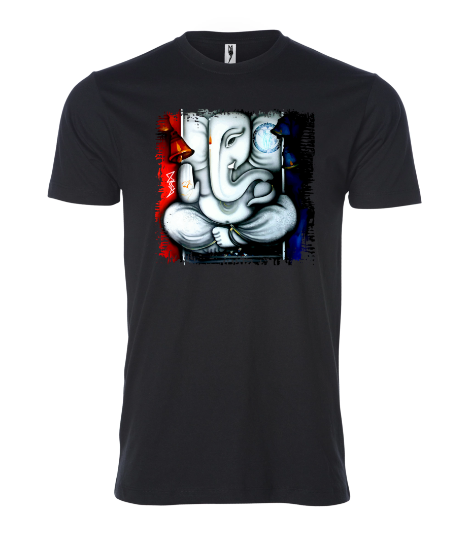 Deva Ganesha sign Male T Shirt black