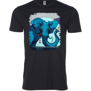 Blue elephant sign Male T Shirt black