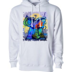 Colorful elephant with blessings sign Unisex Hoodie white