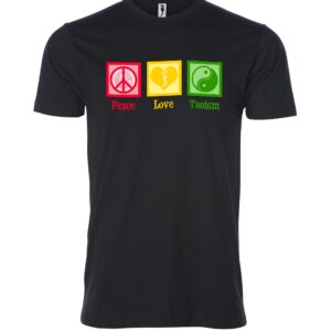 Peace Love Taoism sign Male T Shirt black