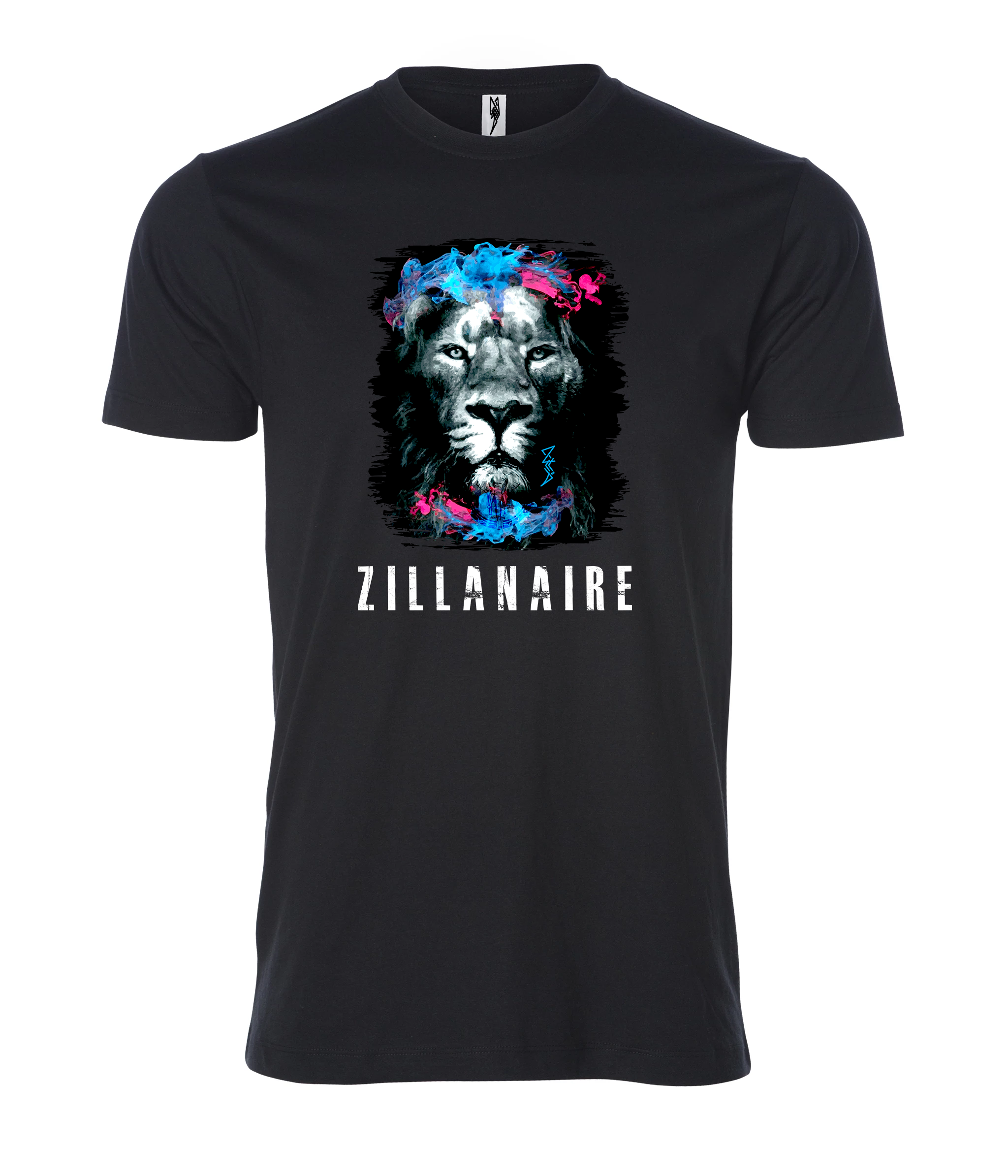 Zillanaire Lion face sign Male T Shirt black