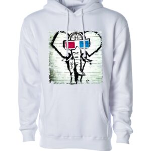 Elephant with glass sign Unisex Hoodie white