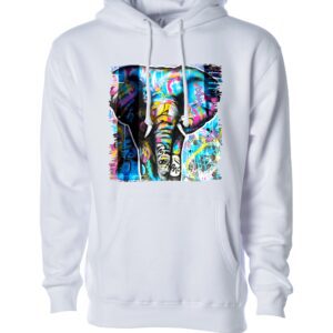 Colorful elephant face sign Unisex Hoodie white