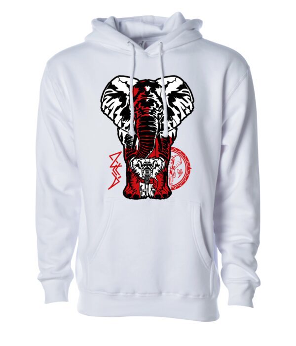 Red and white two elephant sign Unisex Hoodie white
