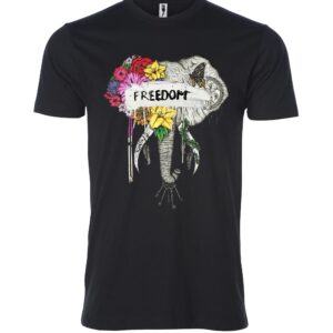 Freedon elephant face sign black Male T Shirt