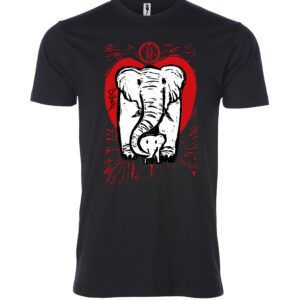 Red and white elephant face sign black Male T Shirt