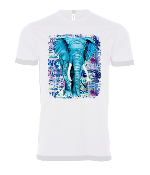 Blue elephant sign Male T Shirt white
