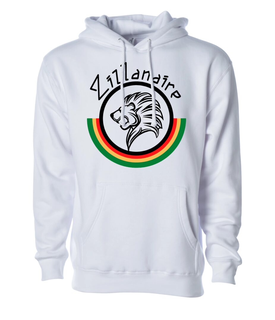 A White Color Hoodie With a Lion Figure Print